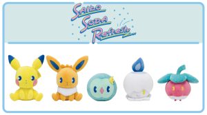 Psycho Soda Refresh Pikachu, Eevee, Litwik, Bounsweet, and Solosis Plushes (Order In)